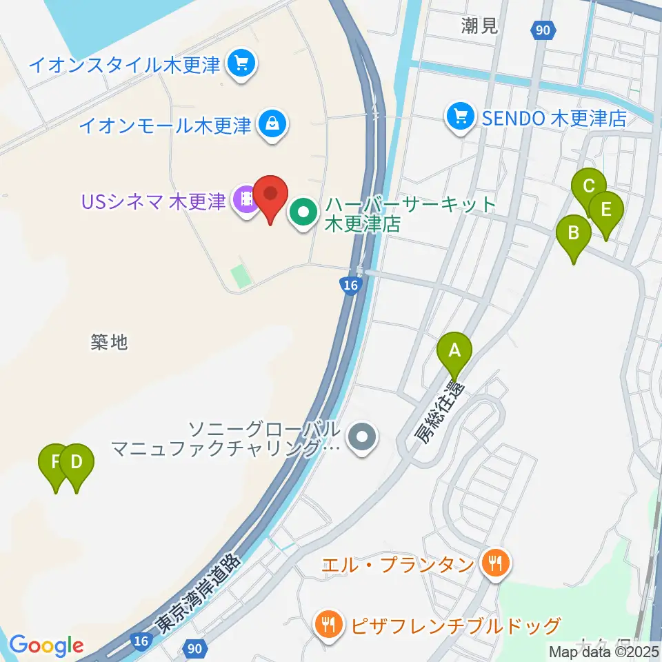 新星堂 イオンモール木更津店周辺の駐車場・コインパーキング一覧地図