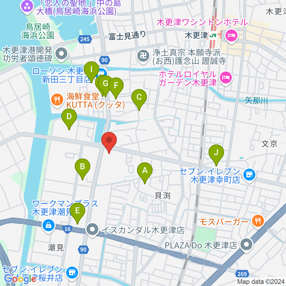 木更津市民体育館周辺の駐車場・コインパーキング一覧地図