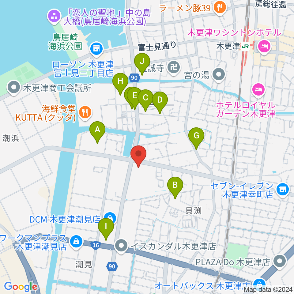 木更津市民体育館周辺の駐車場・コインパーキング一覧地図