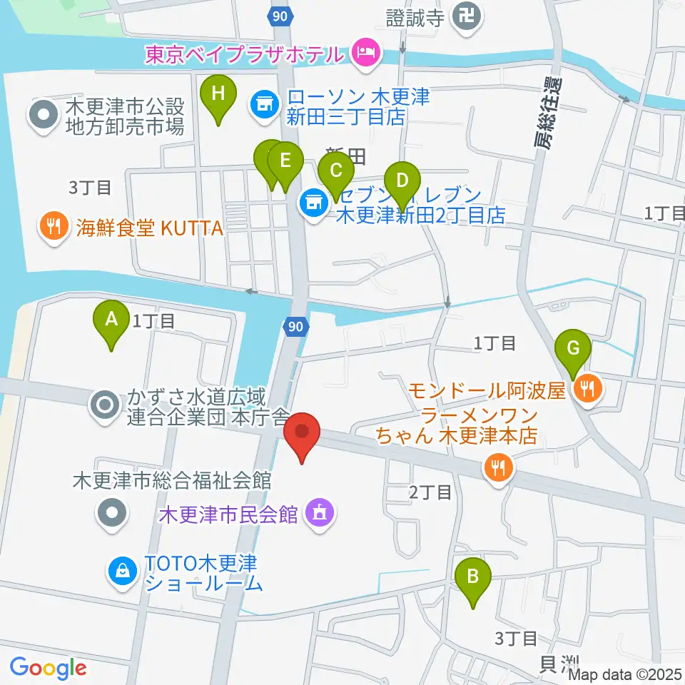 木更津市民体育館周辺の駐車場・コインパーキング一覧地図