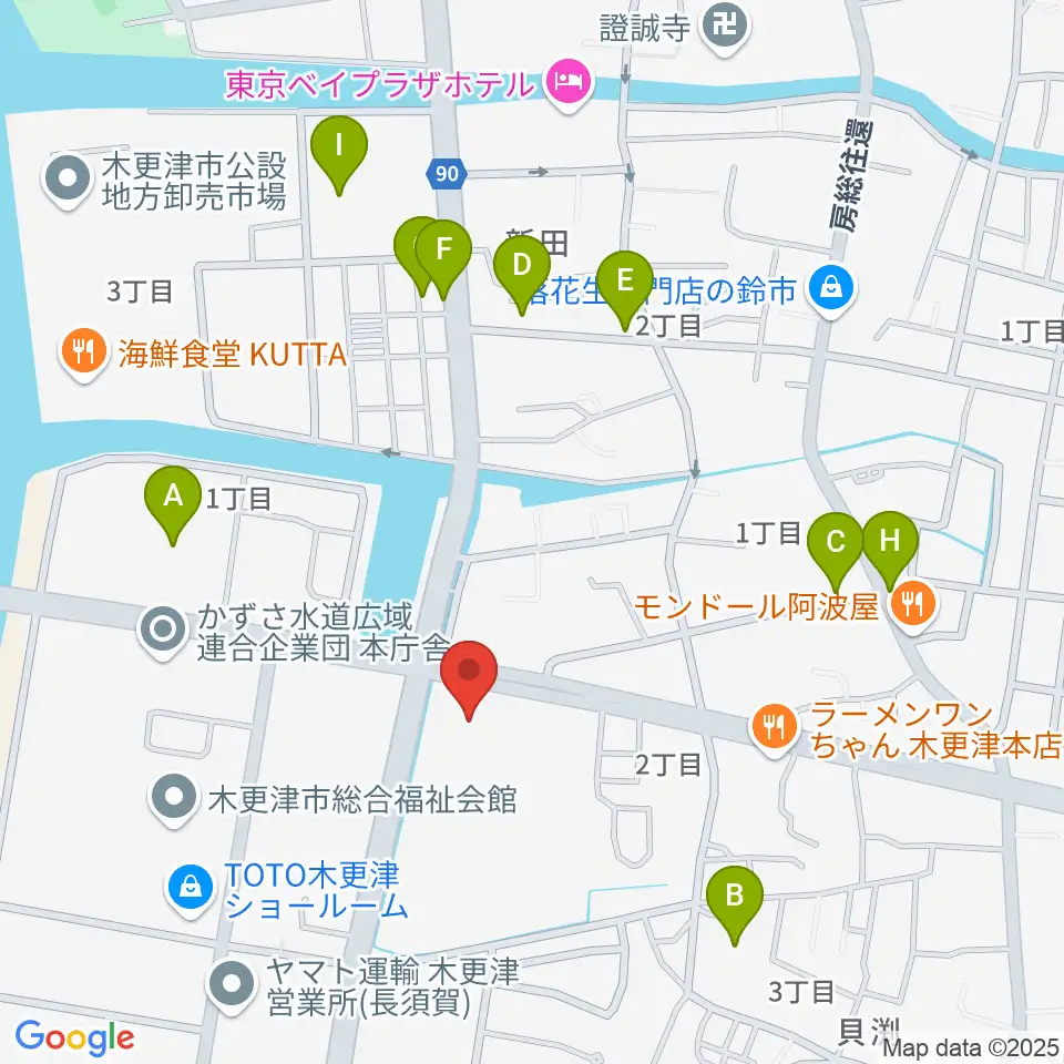 木更津市民体育館周辺の駐車場・コインパーキング一覧地図