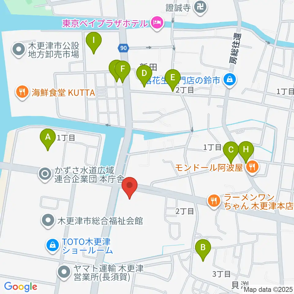木更津市民体育館周辺の駐車場・コインパーキング一覧地図