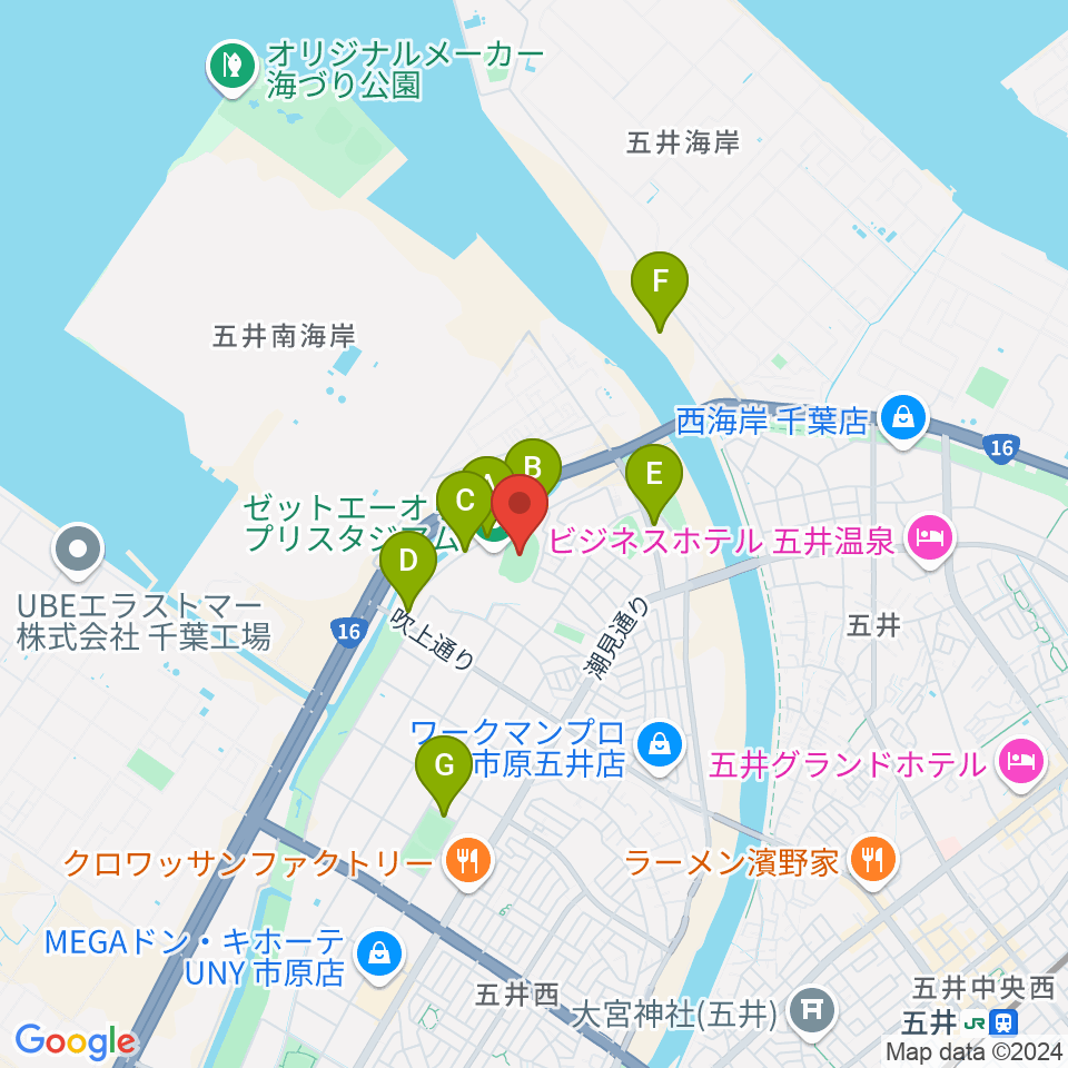 ゼットエーオリプリスタジアム周辺の駐車場・コインパーキング一覧地図