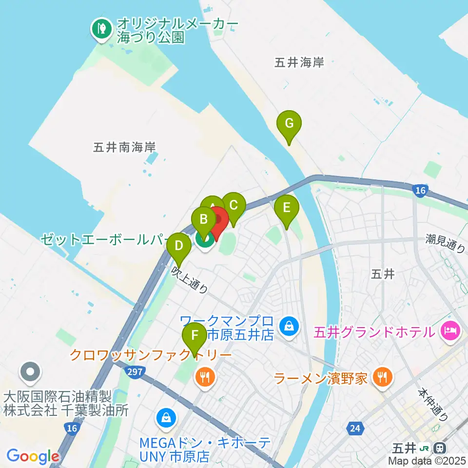 ゼットエーオリプリスタジアム周辺の駐車場・コインパーキング一覧地図
