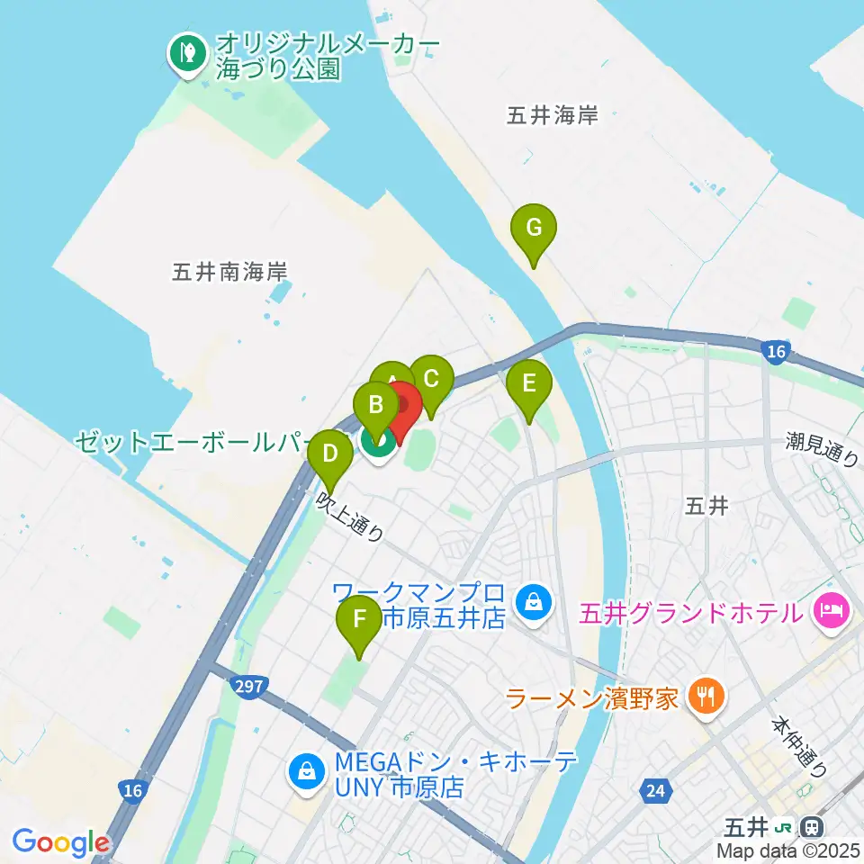 ゼットエーオリプリスタジアム周辺の駐車場・コインパーキング一覧地図