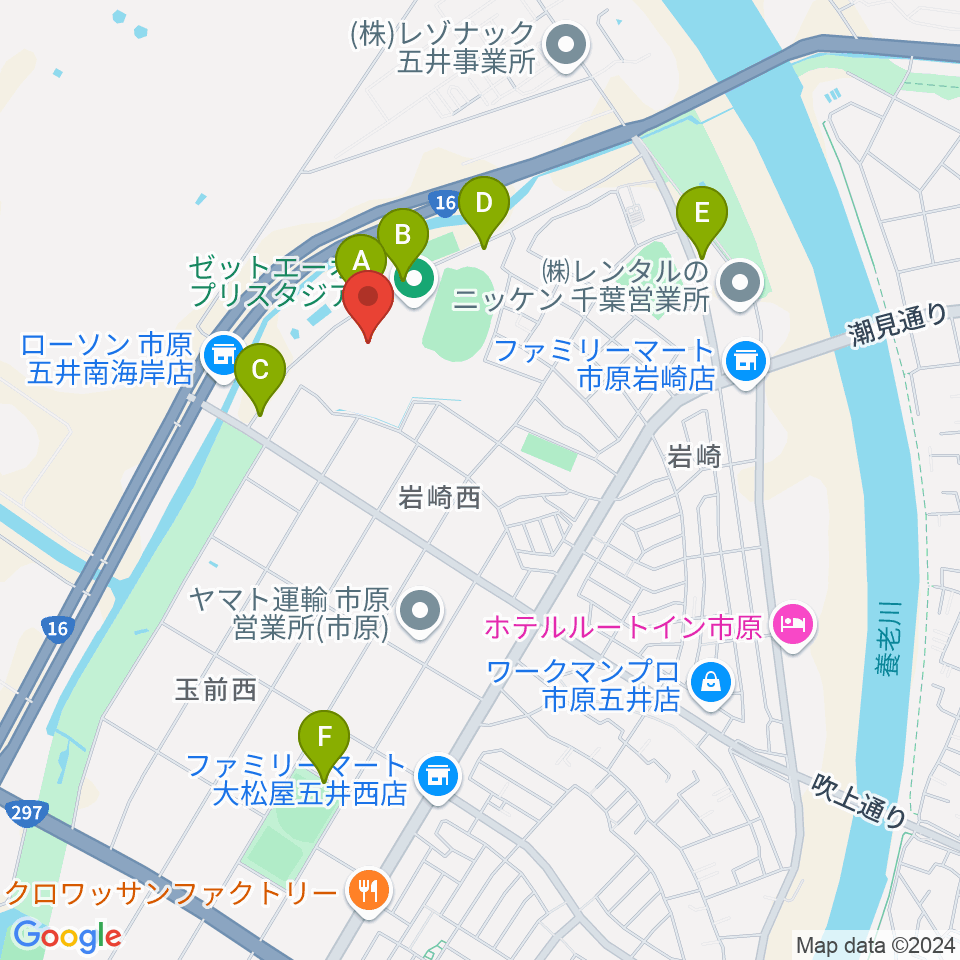 ゼットエーボールパーク周辺の駐車場・コインパーキング一覧地図