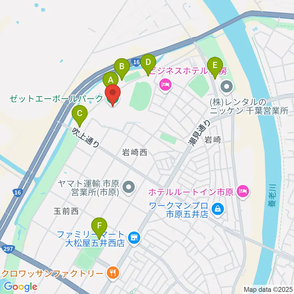 ゼットエーボールパーク周辺の駐車場・コインパーキング一覧地図