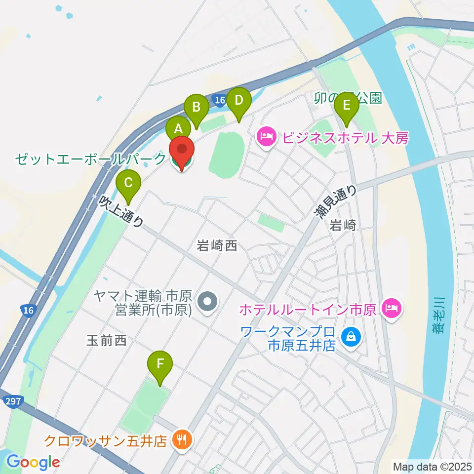 ゼットエーボールパーク周辺の駐車場・コインパーキング一覧地図