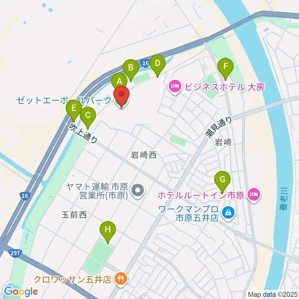 ゼットエーボールパーク周辺の駐車場・コインパーキング一覧地図
