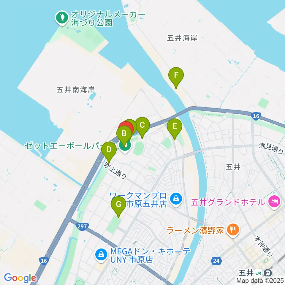 市原市臨海体育館周辺の駐車場・コインパーキング一覧地図