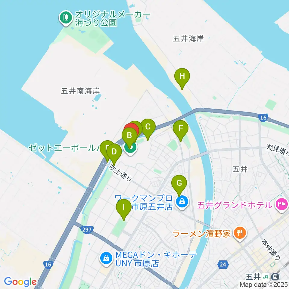 市原市臨海体育館周辺の駐車場・コインパーキング一覧地図