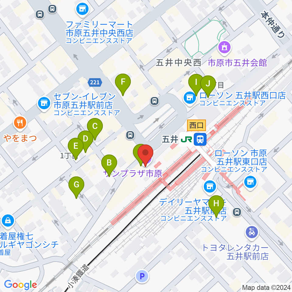 サンプラザ市原周辺の駐車場・コインパーキング一覧地図