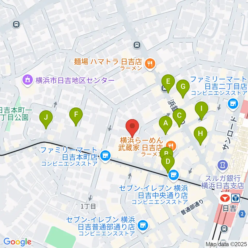 グリーンヒル音楽スタジオ周辺の駐車場・コインパーキング一覧地図