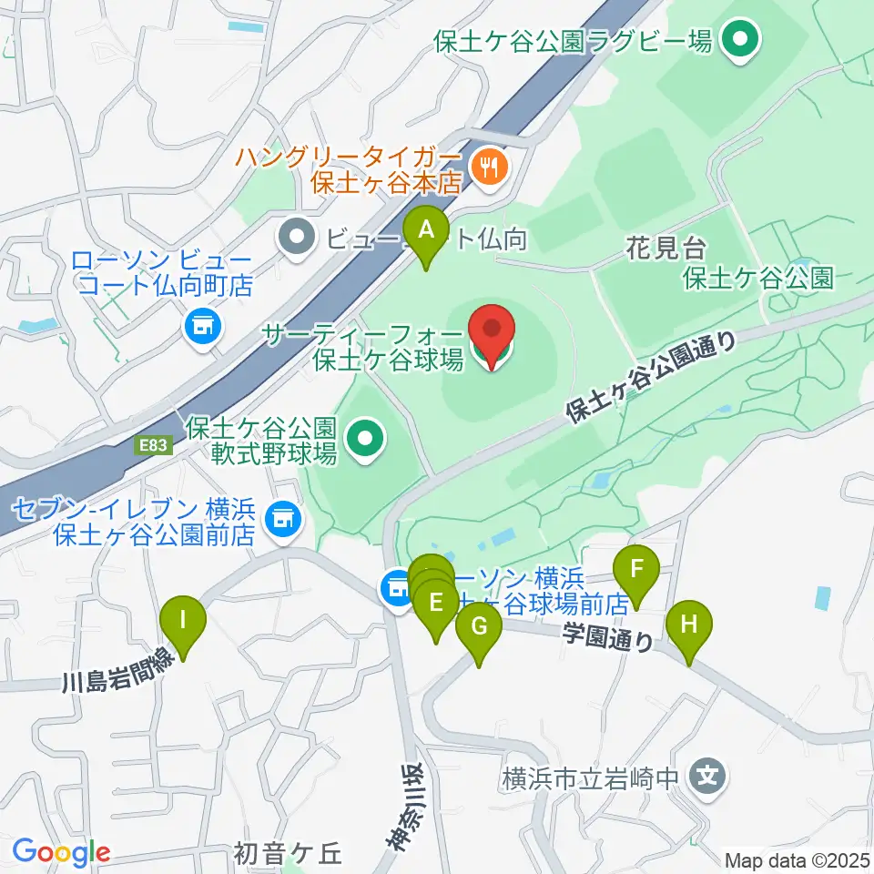サーティーフォー保土ケ谷球場周辺の駐車場・コインパーキング一覧地図