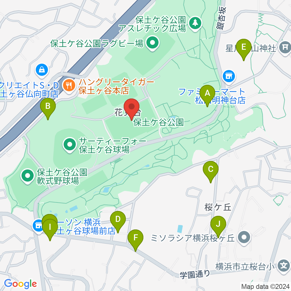 保土ケ谷公園サッカー場周辺の駐車場・コインパーキング一覧地図