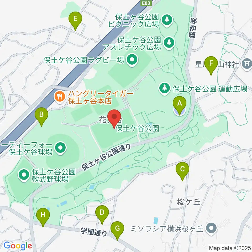 保土ケ谷公園サッカー場周辺の駐車場・コインパーキング一覧地図