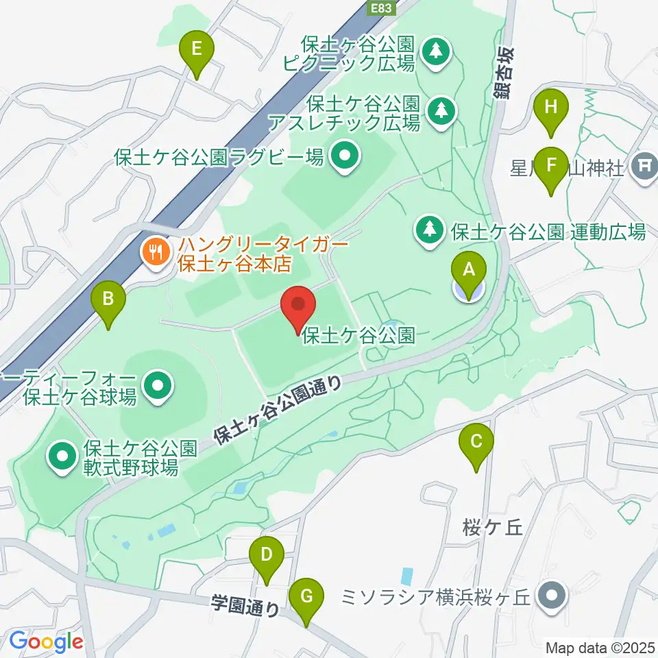 保土ケ谷公園サッカー場周辺の駐車場・コインパーキング一覧地図