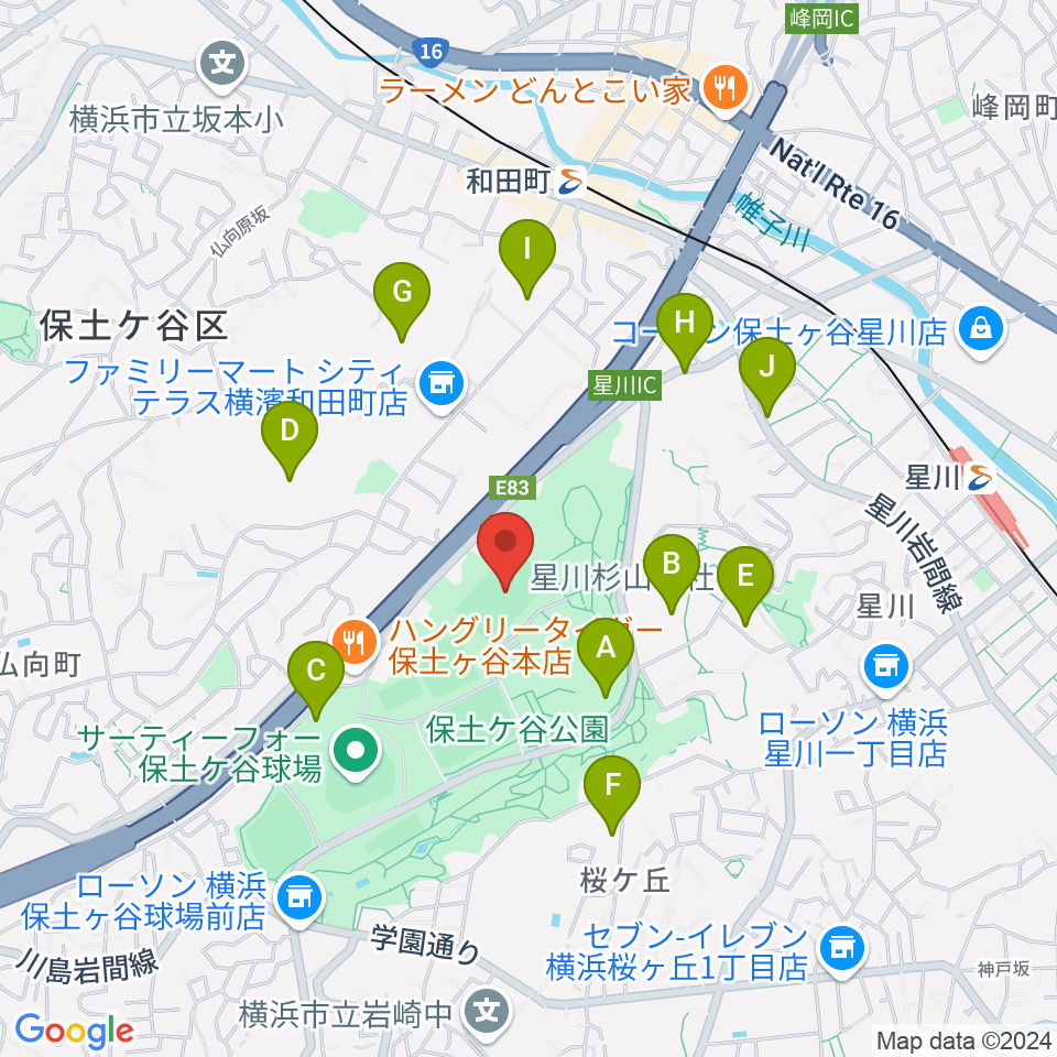 保土ケ谷公園ラグビー場周辺の駐車場・コインパーキング一覧地図