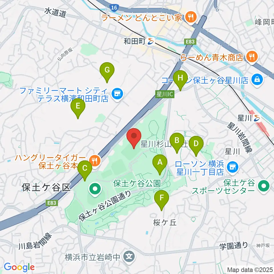 保土ケ谷公園ラグビー場周辺の駐車場・コインパーキング一覧地図
