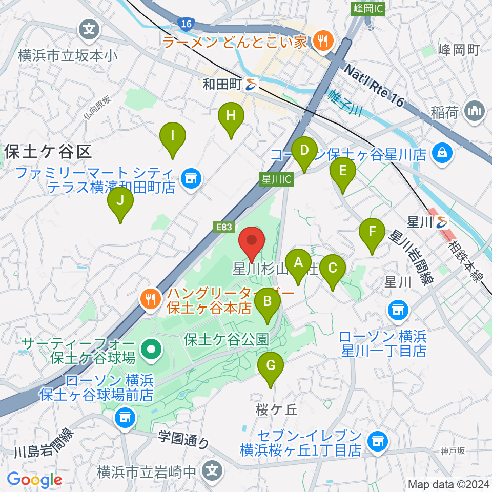 保土ケ谷公園体育館周辺の駐車場・コインパーキング一覧地図