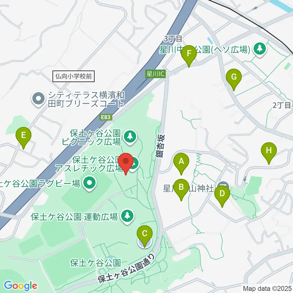 保土ケ谷公園体育館周辺の駐車場・コインパーキング一覧地図