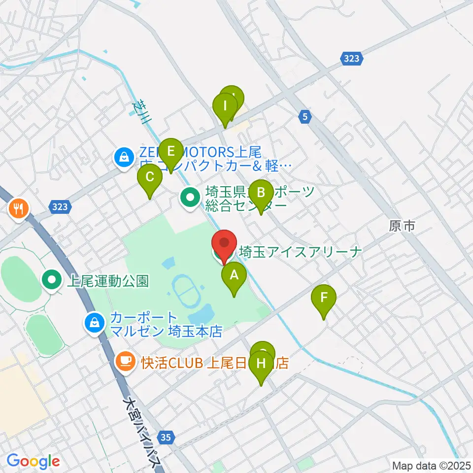 埼玉アイスアリーナ周辺の駐車場・コインパーキング一覧地図