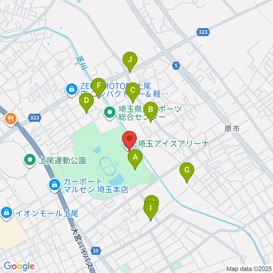 埼玉アイスアリーナ周辺の駐車場・コインパーキング一覧地図