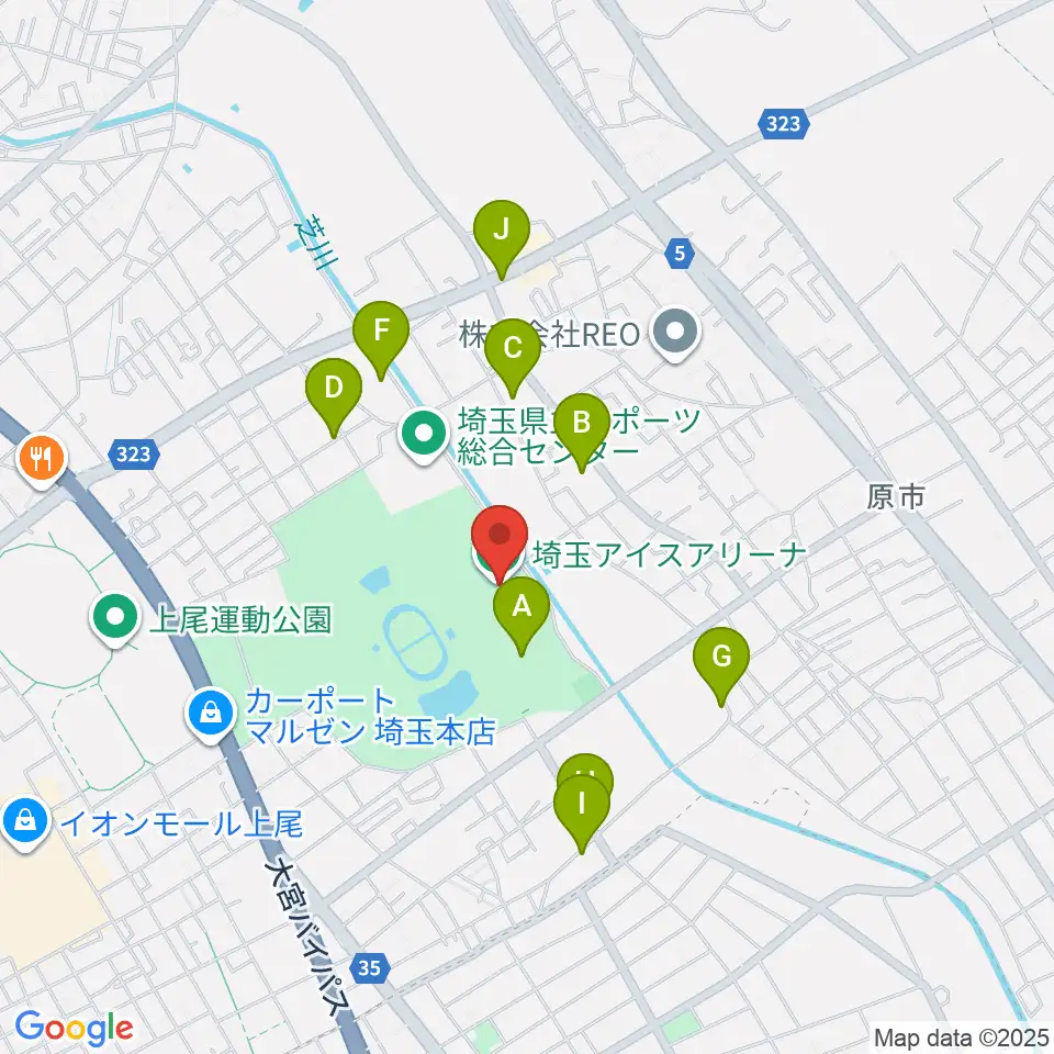 埼玉アイスアリーナ周辺の駐車場・コインパーキング一覧地図