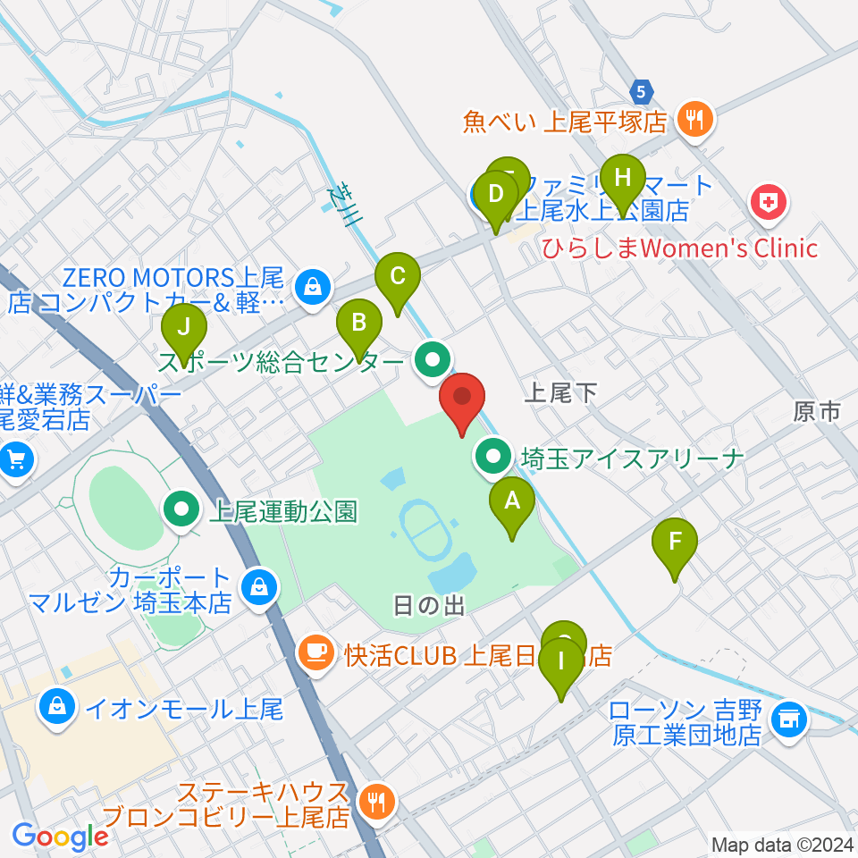 埼玉県立武道館周辺の駐車場・コインパーキング一覧地図