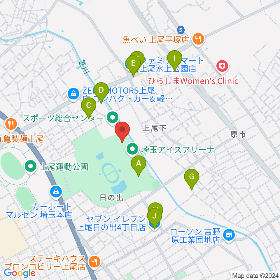 埼玉県立武道館周辺の駐車場・コインパーキング一覧地図