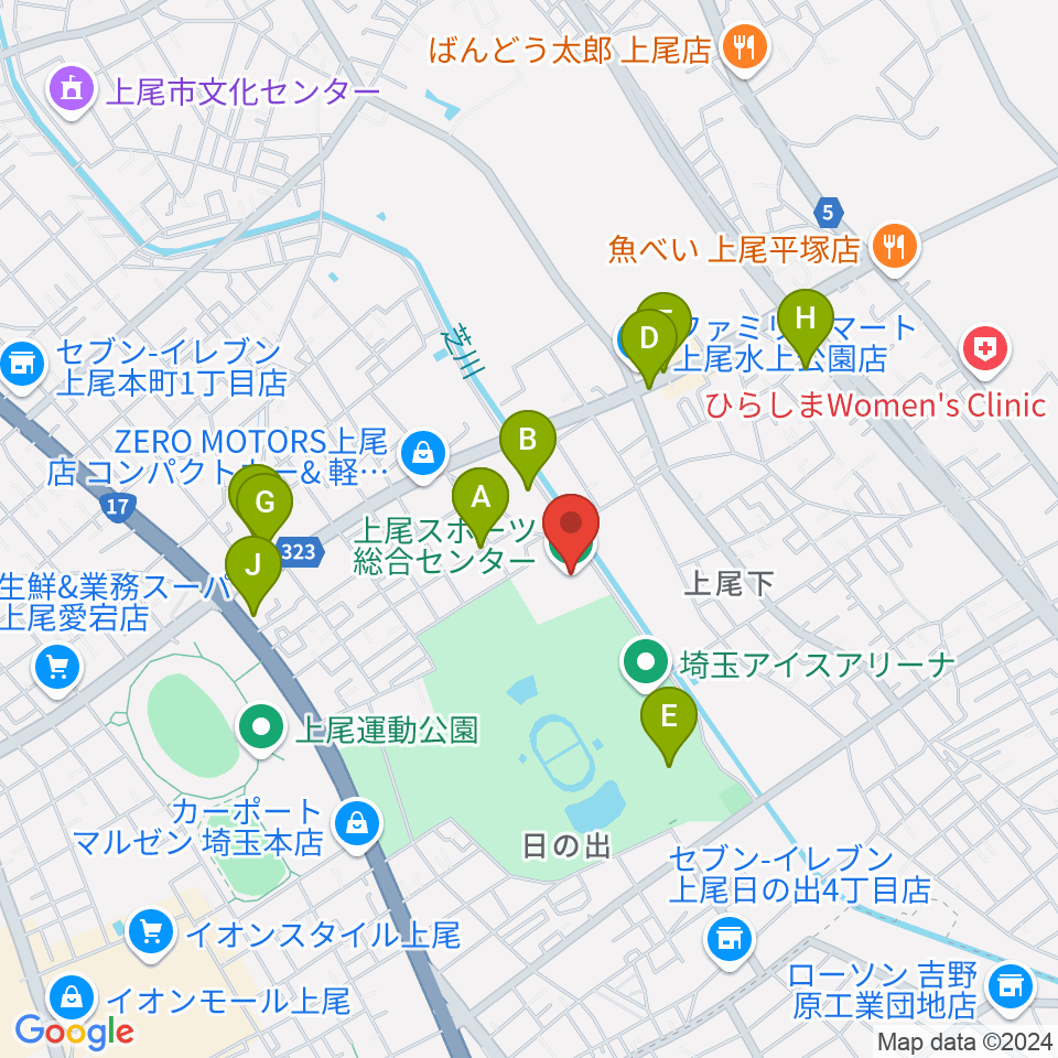 埼玉県立スポーツ総合センター周辺の駐車場・コインパーキング一覧地図