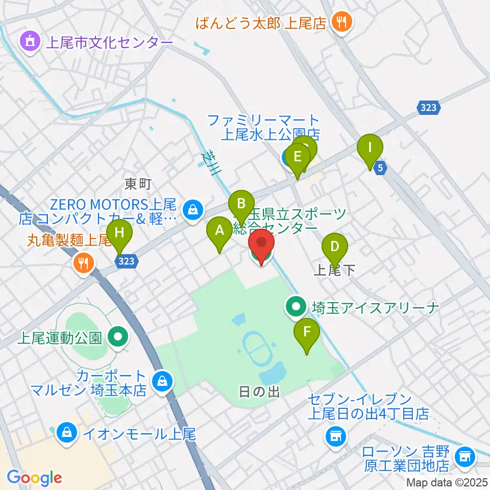 埼玉県立スポーツ総合センター周辺の駐車場・コインパーキング一覧地図