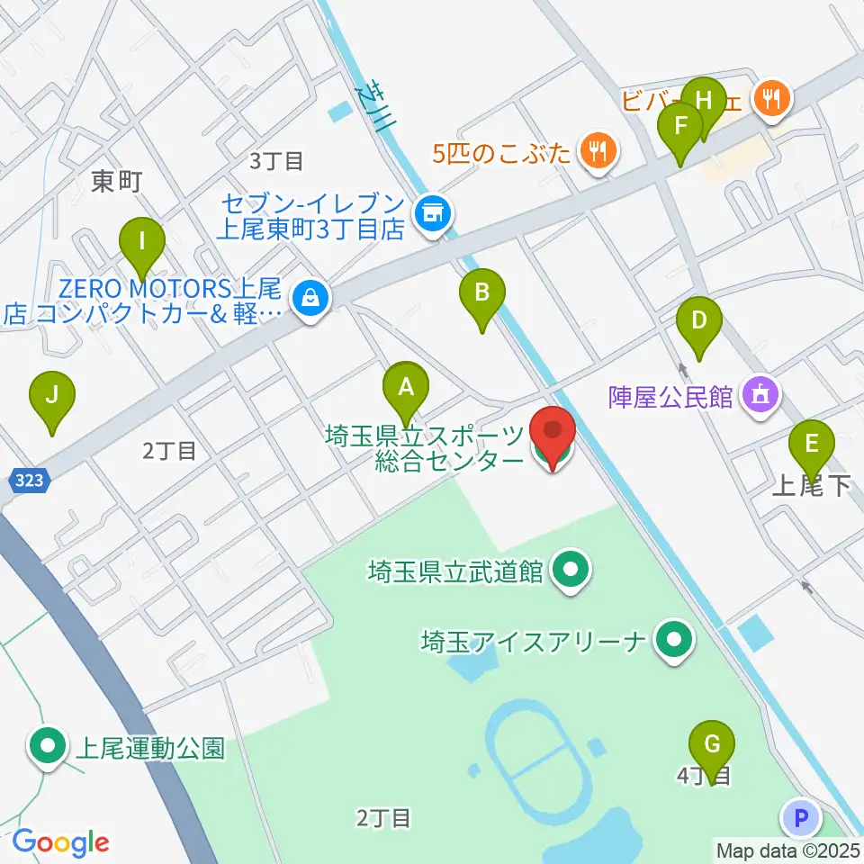 埼玉県立スポーツ総合センター周辺の駐車場・コインパーキング一覧地図