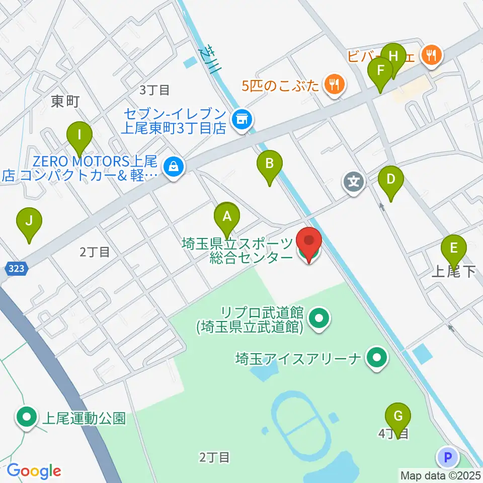 埼玉県立スポーツ総合センター周辺の駐車場・コインパーキング一覧地図