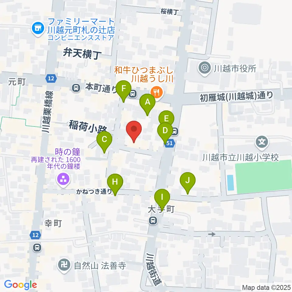 川越スカラ座周辺の駐車場・コインパーキング一覧地図