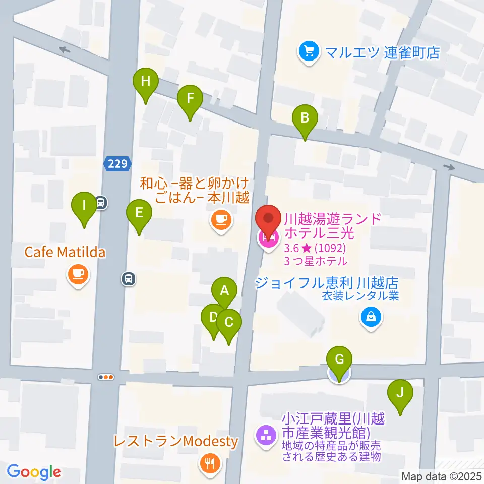 小江戸座周辺の駐車場・コインパーキング一覧地図