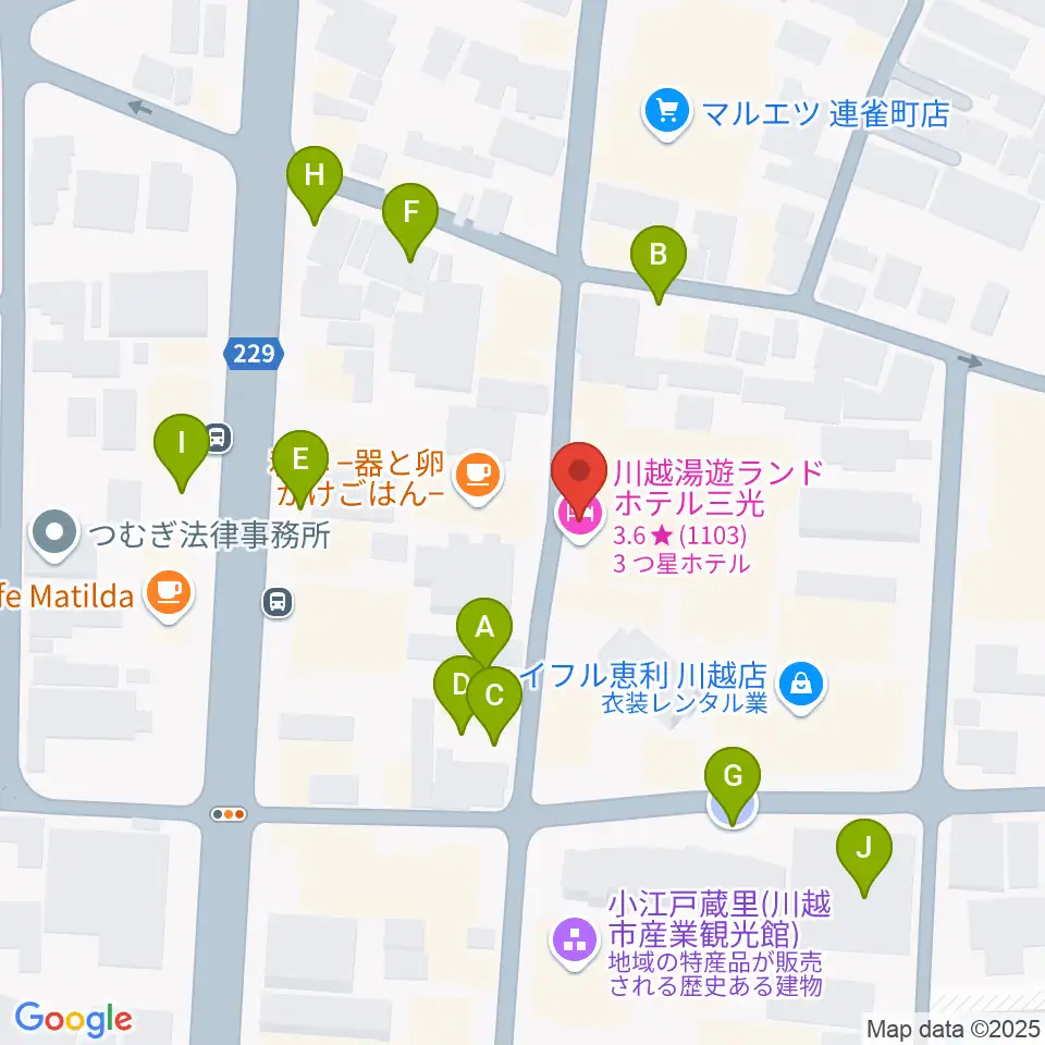 小江戸座周辺の駐車場・コインパーキング一覧地図