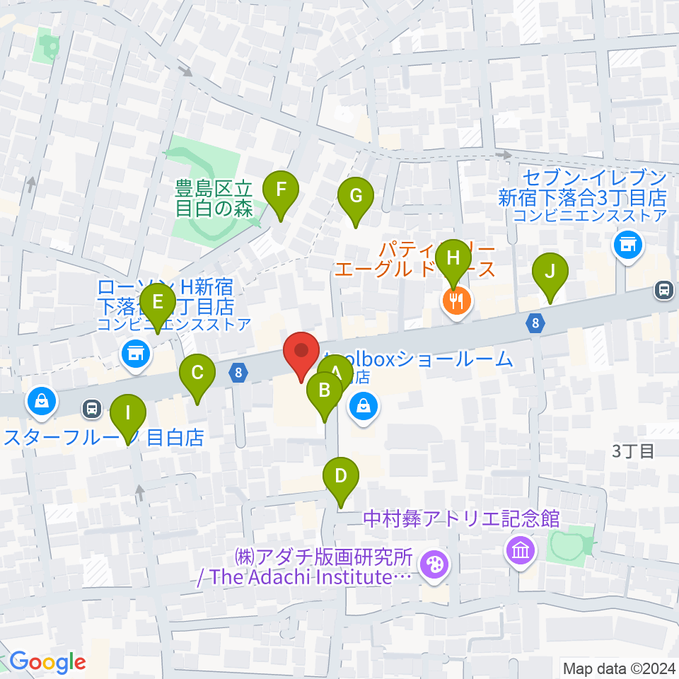 アルル貸しスタジオ・スタジオ銀河周辺の駐車場・コインパーキング一覧地図