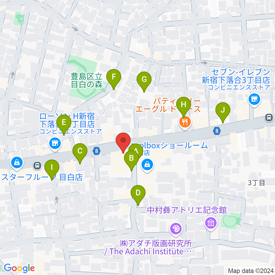 スタジオアルル・スタジオ銀河周辺の駐車場・コインパーキング一覧地図