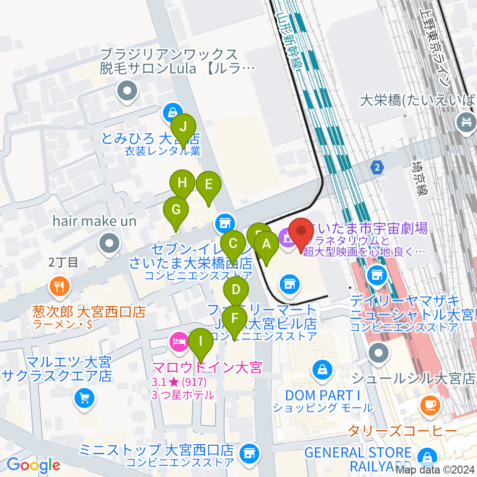 さいたま市宇宙劇場周辺の駐車場・コインパーキング一覧地図