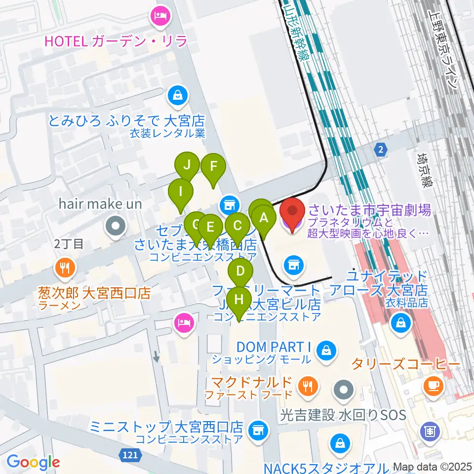 さいたま市宇宙劇場周辺の駐車場・コインパーキング一覧地図
