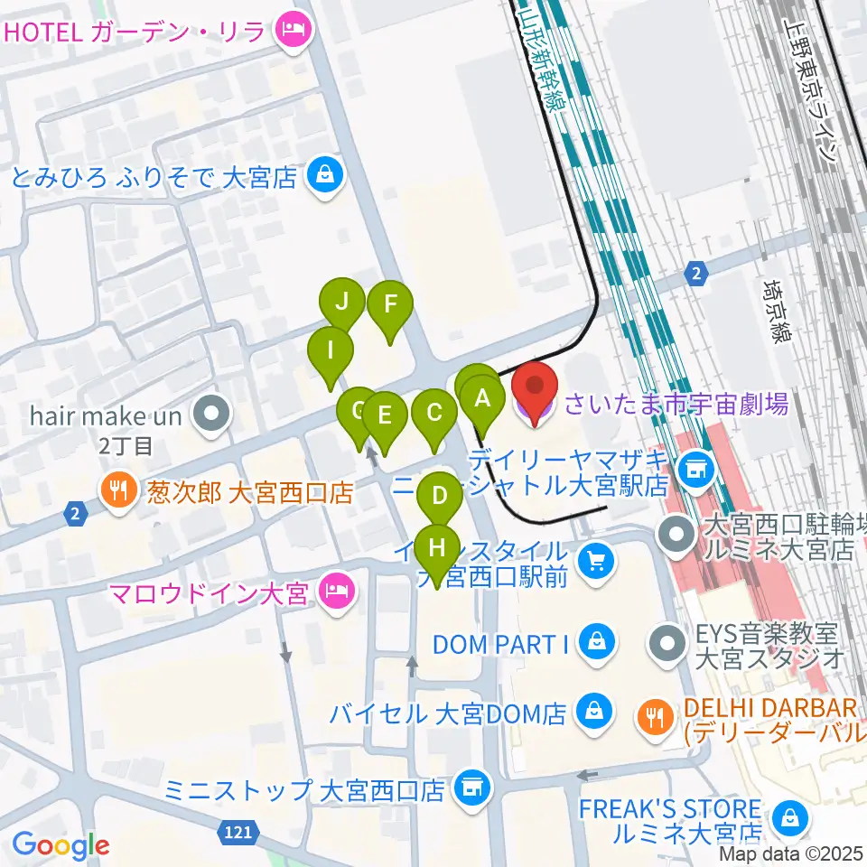 さいたま市宇宙劇場周辺の駐車場・コインパーキング一覧地図