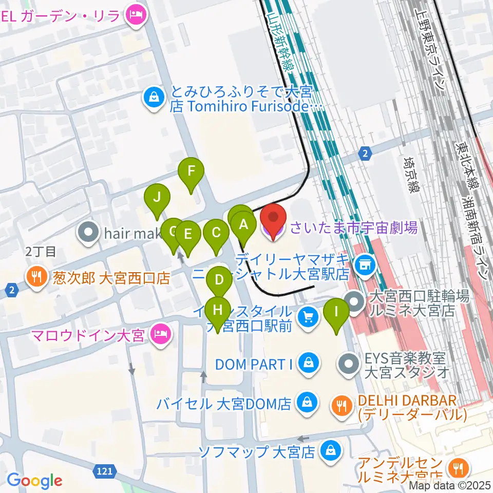 さいたま市宇宙劇場周辺の駐車場・コインパーキング一覧地図