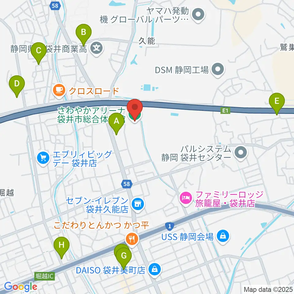 さわやかアリーナ袋井市総合体育館周辺の駐車場・コインパーキング一覧地図