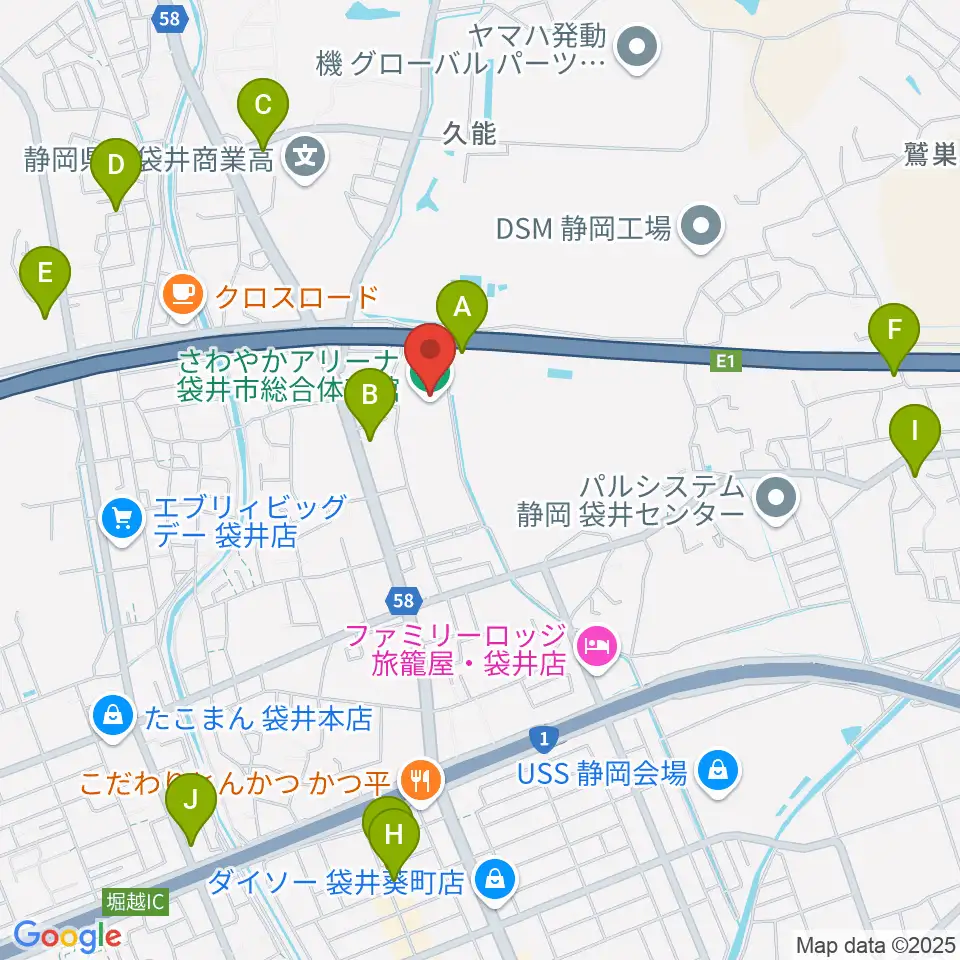 さわやかアリーナ袋井市総合体育館周辺の駐車場・コインパーキング一覧地図