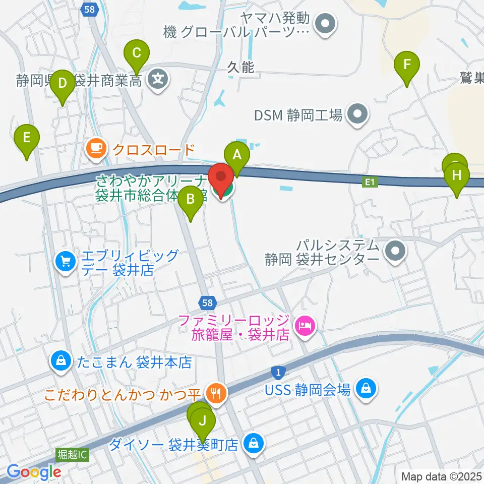 さわやかアリーナ袋井市総合体育館周辺の駐車場・コインパーキング一覧地図