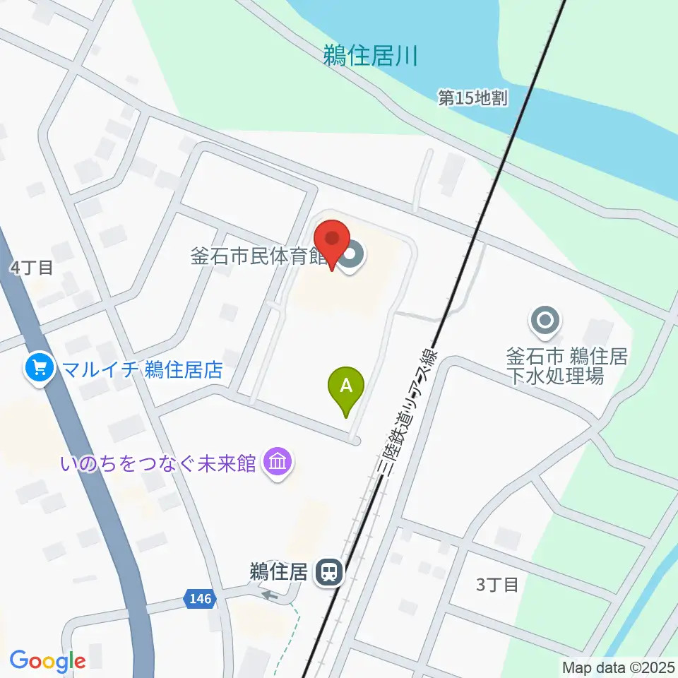 釜石市民体育館周辺の駐車場・コインパーキング一覧地図