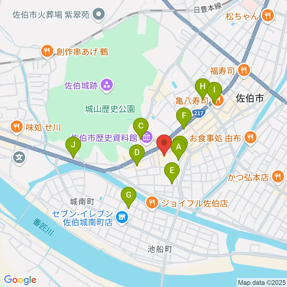 さいき城山桜ホール周辺の駐車場・コインパーキング一覧地図