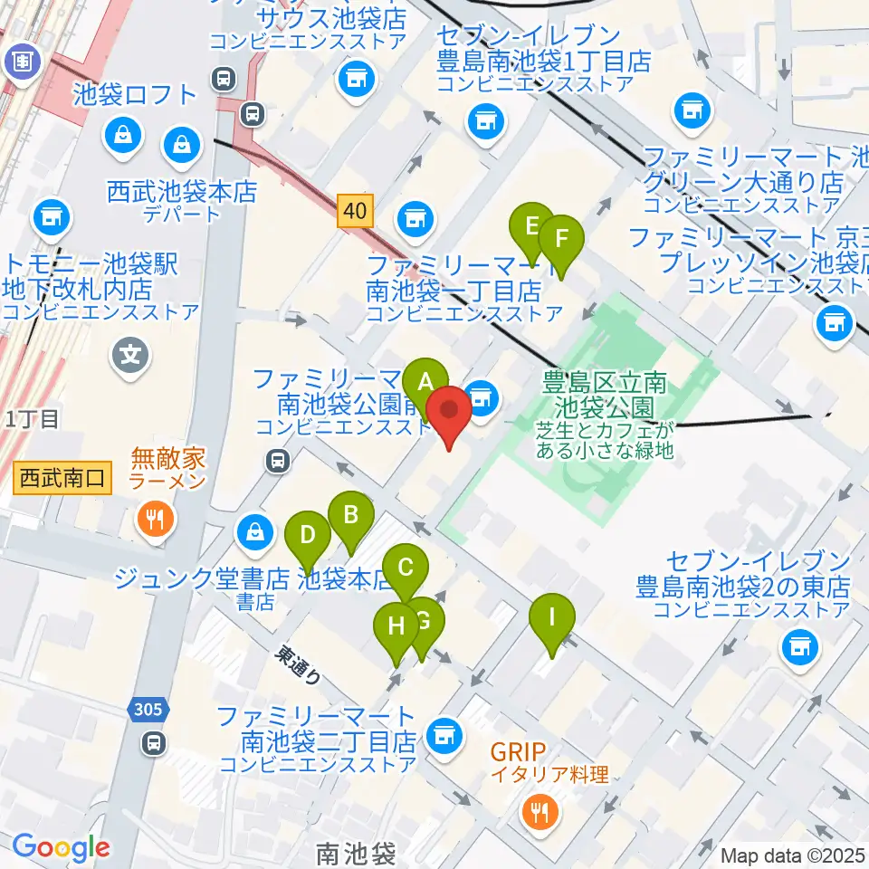 アカペラスタジオBASS ON TOP池袋東口店周辺の駐車場・コインパーキング一覧地図