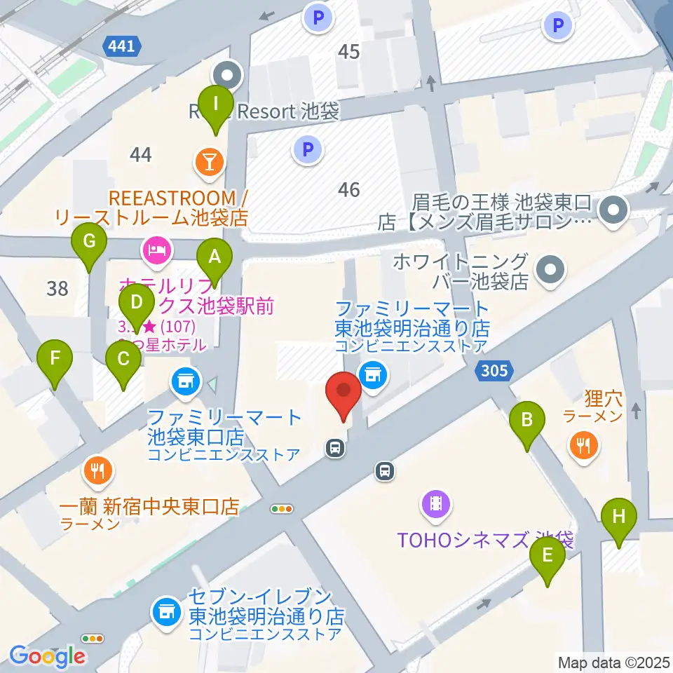 イケベ楽器店GET STOMP周辺の駐車場・コインパーキング一覧地図